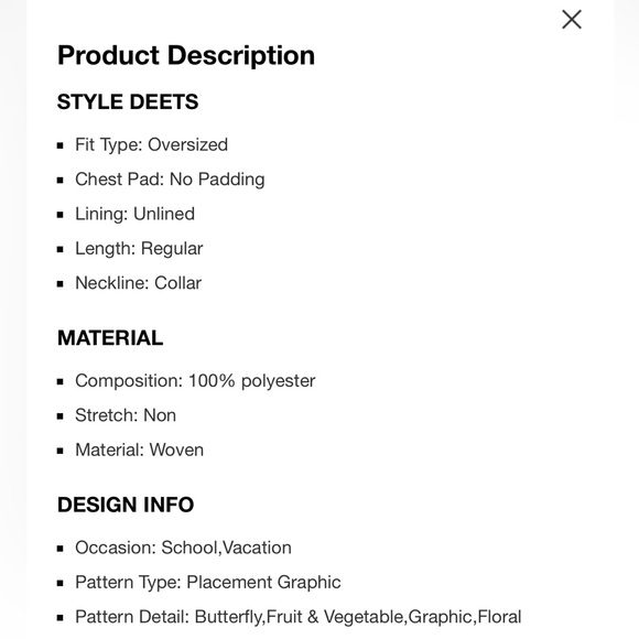 Collar Floral & Mushroom Short Sleeve Shirt (M) - Picture 7 of 7